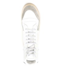 weiße und dunkelblaue hohe Sneakers aus Leder von Saint Laurent