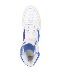 weiße und dunkelblaue hohe Sneakers aus Leder von Rhude