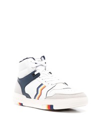 weiße und dunkelblaue hohe Sneakers aus Leder von Missoni