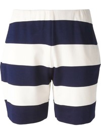 weiße und dunkelblaue horizontal gestreifte Shorts von Emporio Armani