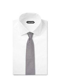 weiße und dunkelblaue Krawatte mit Vichy-Muster von Tom Ford