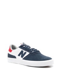 weiße und dunkelblaue Leder niedrige Sneakers von New Balance