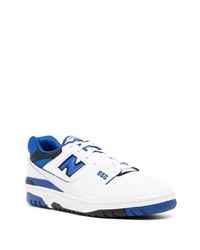 weiße und dunkelblaue Leder niedrige Sneakers von New Balance