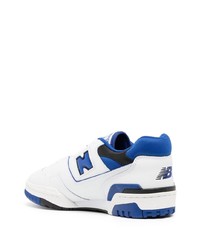 weiße und dunkelblaue Leder niedrige Sneakers von New Balance