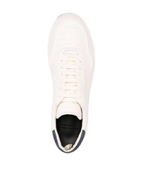 weiße und dunkelblaue Leder niedrige Sneakers von Officine Creative