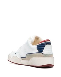 weiße und dunkelblaue Leder niedrige Sneakers von Isabel Marant