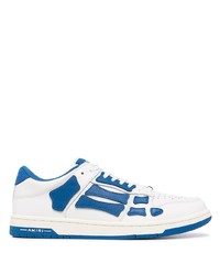 weiße und dunkelblaue Leder niedrige Sneakers von Amiri