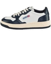 weiße und dunkelblaue Leder niedrige Sneakers von AUTRY