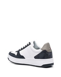 weiße und dunkelblaue Leder niedrige Sneakers von Tommy Hilfiger