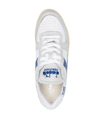 weiße und dunkelblaue Leder niedrige Sneakers von Diadora