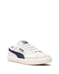 weiße und dunkelblaue Leder niedrige Sneakers von Puma