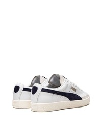 weiße und dunkelblaue Leder niedrige Sneakers von Puma