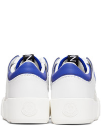 weiße und dunkelblaue Leder niedrige Sneakers von Moncler
