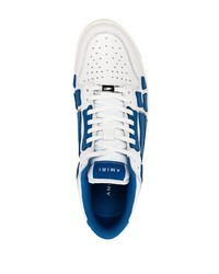 weiße und dunkelblaue Leder niedrige Sneakers von Amiri