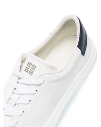 weiße und dunkelblaue Leder niedrige Sneakers von Givenchy