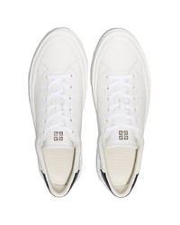 weiße und dunkelblaue Leder niedrige Sneakers von Givenchy