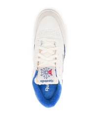 weiße und dunkelblaue Leder niedrige Sneakers von Reebok