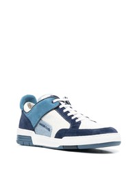 weiße und dunkelblaue Leder niedrige Sneakers von Jacob Cohen