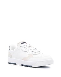 weiße und dunkelblaue Leder niedrige Sneakers von Tommy Jeans