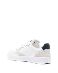 weiße und dunkelblaue Leder niedrige Sneakers von Tommy Jeans