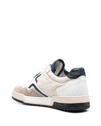 weiße und dunkelblaue Leder niedrige Sneakers von Rhude