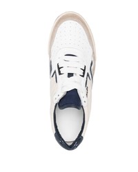 weiße und dunkelblaue Leder niedrige Sneakers von Rhude