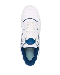 weiße und dunkelblaue Leder niedrige Sneakers von Just Don