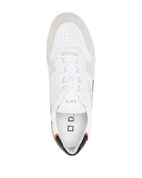 weiße und dunkelblaue Leder niedrige Sneakers von D.A.T.E