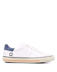weiße und dunkelblaue Leder niedrige Sneakers von D.A.T.E