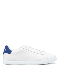 weiße und dunkelblaue Leder niedrige Sneakers von DSQUARED2