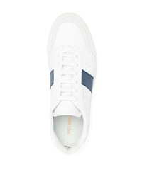 weiße und dunkelblaue Leder niedrige Sneakers von Axel Arigato