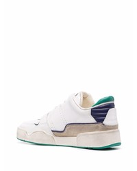 weiße und dunkelblaue Leder niedrige Sneakers von Isabel Marant