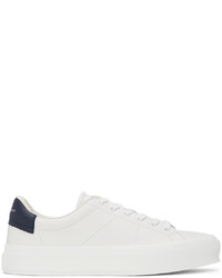 weiße und dunkelblaue Leder niedrige Sneakers von Givenchy