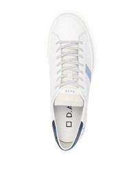 weiße und dunkelblaue Leder niedrige Sneakers von D.A.T.E