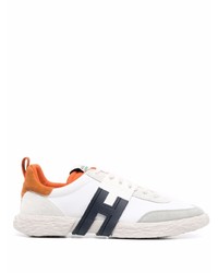 weiße und dunkelblaue Leder niedrige Sneakers von Hogan