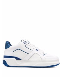 weiße und dunkelblaue Leder niedrige Sneakers von Just Don