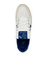 weiße und dunkelblaue Leder niedrige Sneakers von PS Paul Smith