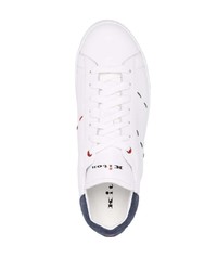weiße und dunkelblaue Leder niedrige Sneakers von Kiton