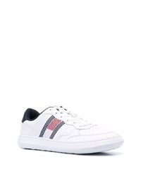 weiße und dunkelblaue Leder niedrige Sneakers von Tommy Hilfiger