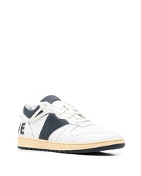 weiße und dunkelblaue Leder niedrige Sneakers von Rhude