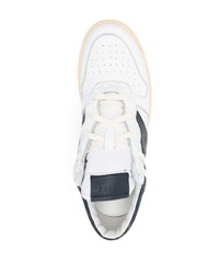 weiße und dunkelblaue Leder niedrige Sneakers von Rhude