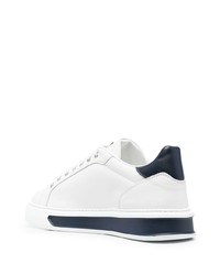 weiße und dunkelblaue Leder niedrige Sneakers von Roberto Cavalli