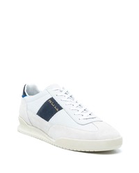 weiße und dunkelblaue Leder niedrige Sneakers von PS Paul Smith