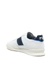 weiße und dunkelblaue Leder niedrige Sneakers von PS Paul Smith