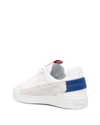 weiße und dunkelblaue Leder niedrige Sneakers von Pierre Hardy