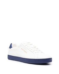 weiße und dunkelblaue Leder niedrige Sneakers von Palm Angels