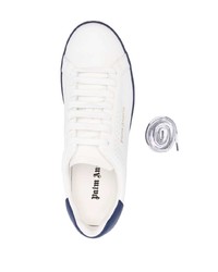 weiße und dunkelblaue Leder niedrige Sneakers von Palm Angels