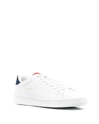 weiße und dunkelblaue Leder niedrige Sneakers von Tommy Hilfiger