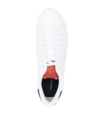 weiße und dunkelblaue Leder niedrige Sneakers von Tommy Hilfiger