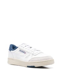 weiße und dunkelblaue Leder niedrige Sneakers von Reebok